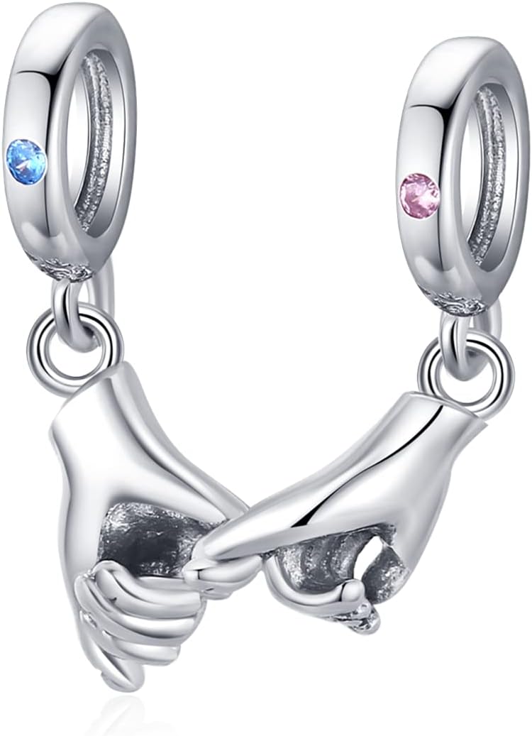 VOROCO Store 925 Sterling Silver Love Heart Charm for Charm Bracelet, Christmas Mother's Day Birthday Perfect Jewelry Gifts for Mom Grandma Daughter Friend Sister - Image 1